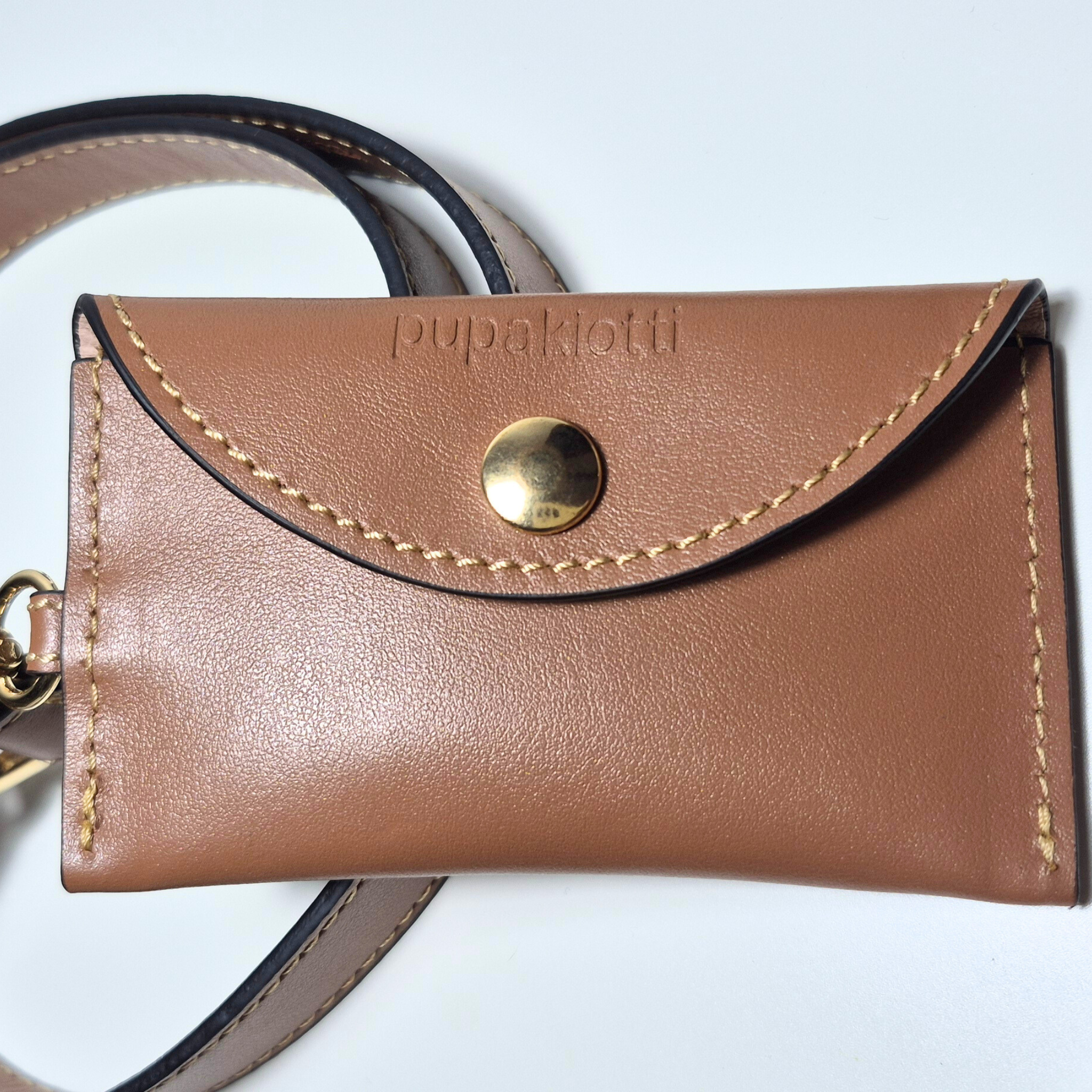 Set Collare e Guinzaglio in Pelle con Porta Sacchetti